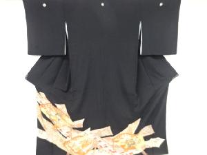 リサイクル　檜扇に牡丹・古典柄刺繍留袖(比翼付き)